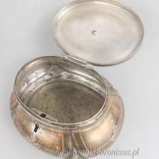 Cukiernica skrzynkowa owalna Warszawski plater Norblin & Co ok 1905r