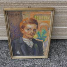 JÓZEF MEHOFFER - stara pastel - szyba