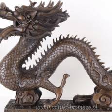 POTĘŻNY -SMOK Z BRĄZU dragon 34 X 68 cm